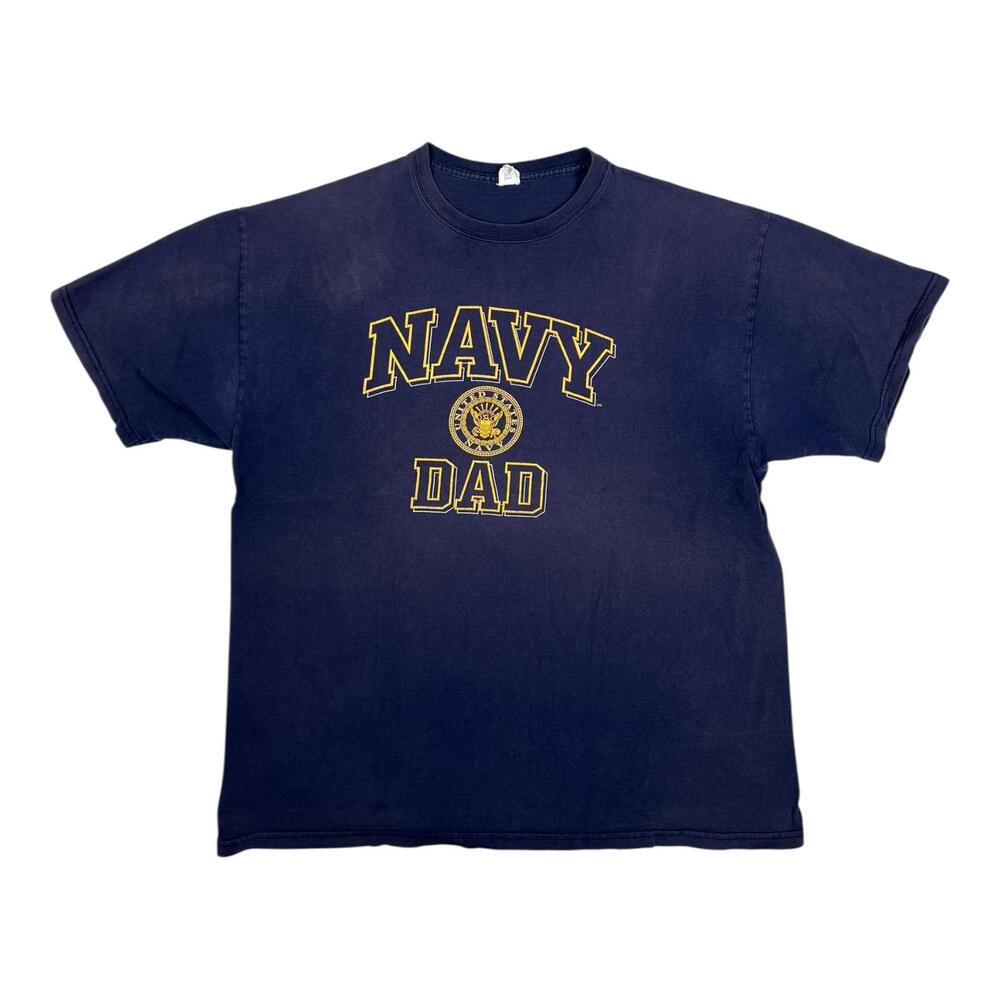 Vintage Navy Dad T-Shirt Mens XL Blue US Navy Military USA Dad Graphic Tee